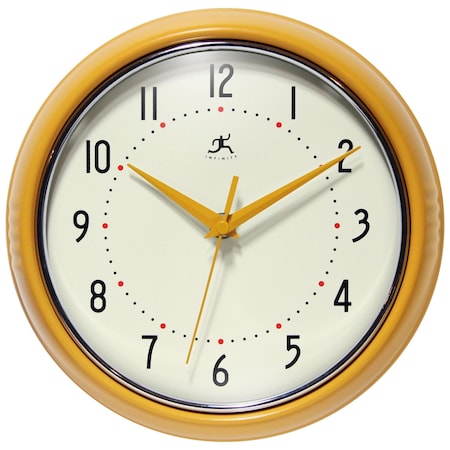 Retro Round Saffron - 9.5 Retro Metal Wall Clock